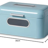 ECHTWERK Brotkasten, Brotbox, aus Metall, "smal",hellblau, 30 x 20 x 16,5 cm