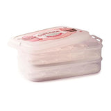 Snips Cupcake-Behälter, 14 Liter, Weiß, fasst 28 Cupcakes oder Muffins, doppelt dekorierter Behälter mit doppeltem Tablett, 28,5 x 19 x 43,5 cm, Made in Italy