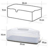 Xavax Kuchen-Transportbox (eckige Kuchenbox für Kastenkuchen, spülmaschinengeeigneter Kuchenbehälter mit Deckel und Tragegriff) schwarz