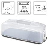 Xavax Kuchen-Transportbox (eckige Kuchenbox für Kastenkuchen, spülmaschinengeeigneter Kuchenbehälter mit Deckel und Tragegriff) schwarz