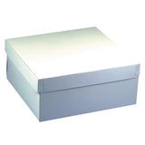 Papstar Tortenkarton / Kuchenkarton weiß, eckig (10 Stück), mit Deckel, hergestellt aus Pappe, 30 x 30 x 13 cm, Stärke 600 g/m², lebensmittelecht, #18857