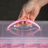 INTIRILIFE Transportbox Behälter für Kuchen und Cupcakes 2 Etagen aus Kunststoff in Pink - 36.1 x 26.1 x 21.2 cm - Transportbehälter für Muffins Kuchenbox