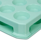 Relaxdays Muffin Transportbox, 24 Cupcakes & Muffins, 2 Etagen, Tragegriff, HBT: 16 x 37,5 x 28,5 cm, Kuchenbox, türkis