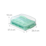 Relaxdays Muffin Transportbox, 24 Cupcakes & Muffins, 2 Etagen, Tragegriff, HBT: 16 x 37,5 x 28,5 cm, Kuchenbox, türkis