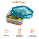Amazon Basics Gefrierbehälter im Set, mit Deckel, luftdicht, auslaufsicher, stapelbar, für Kühlschrank/Gefriertruhe, BPA-frei, Kunststoff, mikrowellen- und spülmaschinenfest, 3 x 0.8 l, farblos