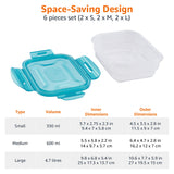 Amazon Basics Gefrierbehälter im Set, mit Deckel, luftdicht, auslaufsicher, stapelbar, für Kühlschrank/Gefriertruhe, BPA-frei, Kunststoff, mikrowellen- und spülmaschinenfest, 6 Stück 1er-Pack, farblos