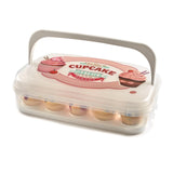 Snips Cupcake-Behälter, 14 Liter, Weiß, fasst 28 Cupcakes oder Muffins, doppelt dekorierter Behälter mit doppeltem Tablett, 28,5 x 19 x 43,5 cm, Made in Italy